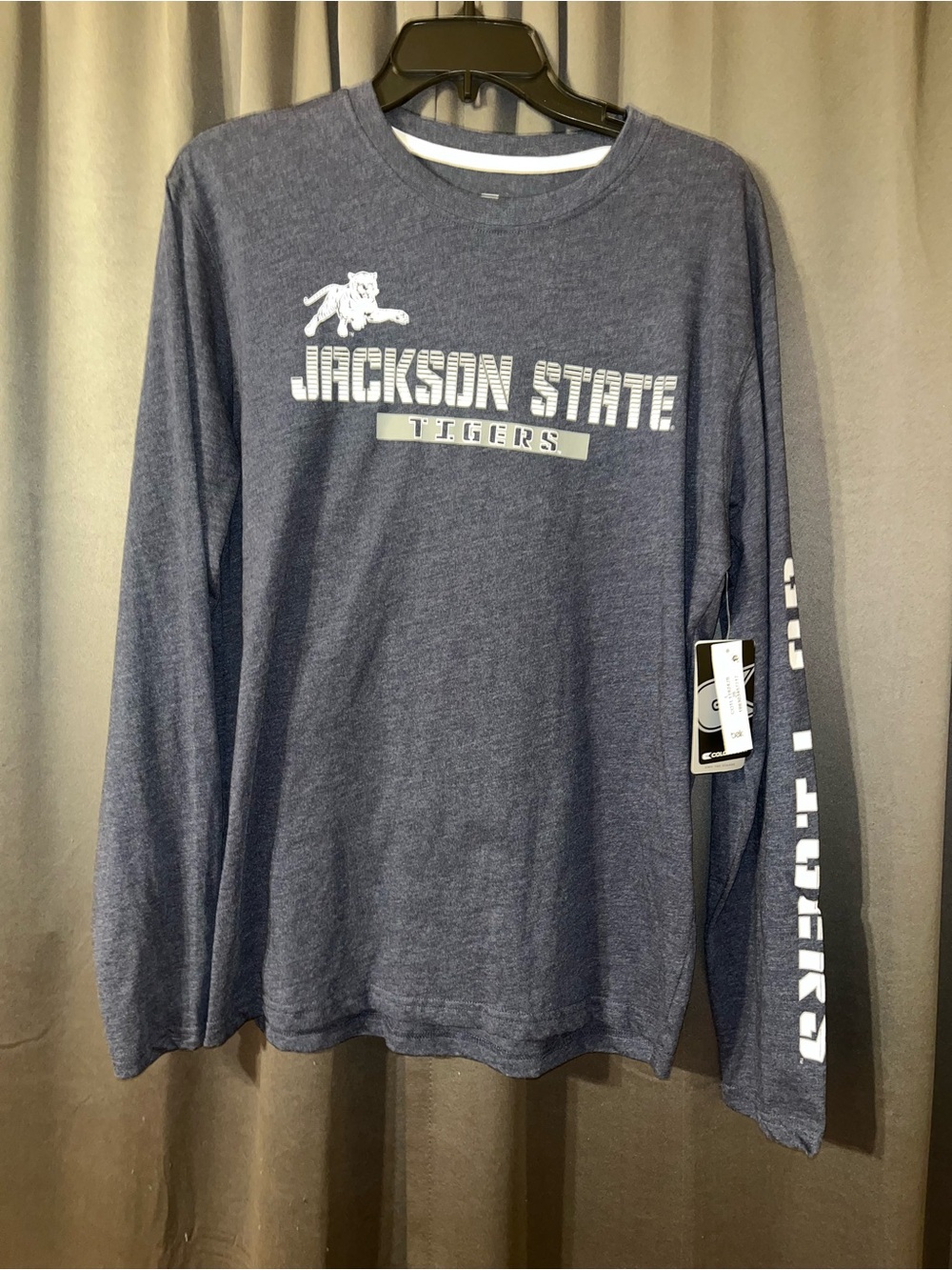 Colosseum Navy Heather Jackson State Tigers Long-Sleeve Tee